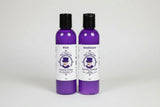 Purple bottles with black caps labeled 'Dr. Mike's'